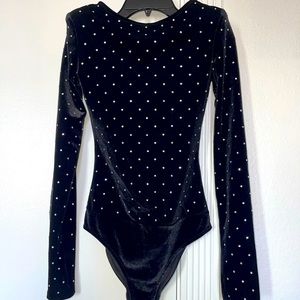 Black Bodysuit with rhinestones size s